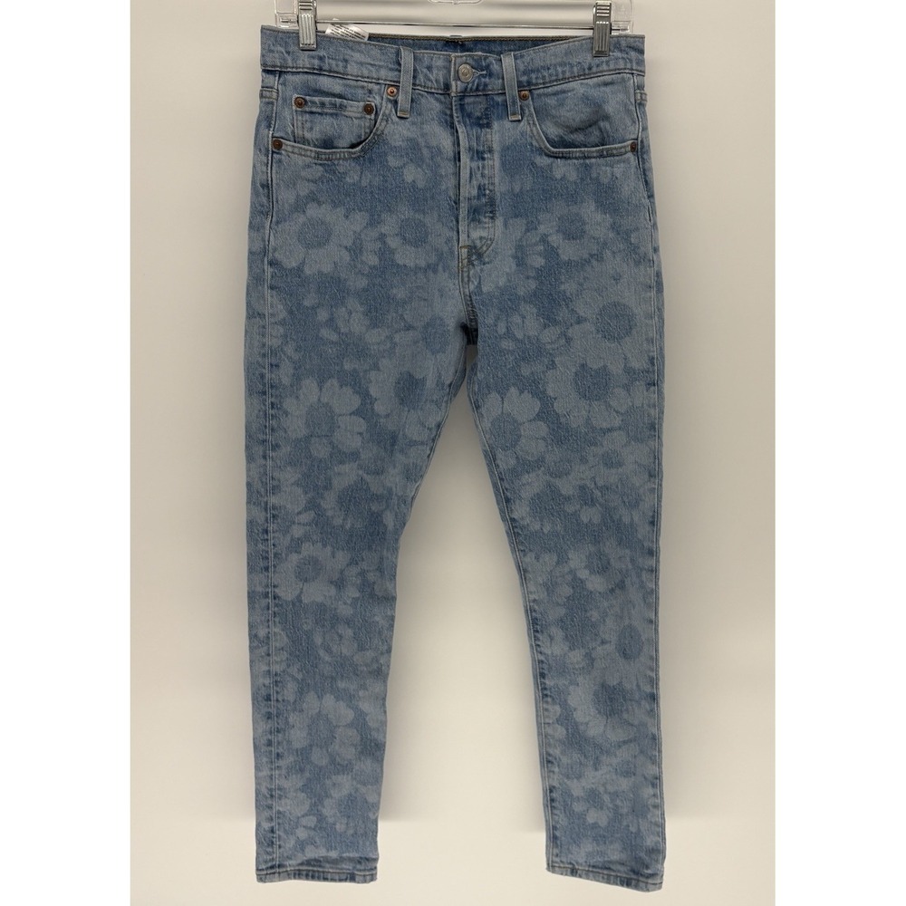Levis 501‎ Skinny Filiforme Floral Flower Print Jeans Button Fly Women 28X28